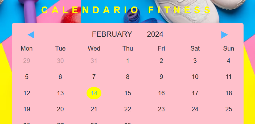 Calendario con JavaScript en la página de inicio