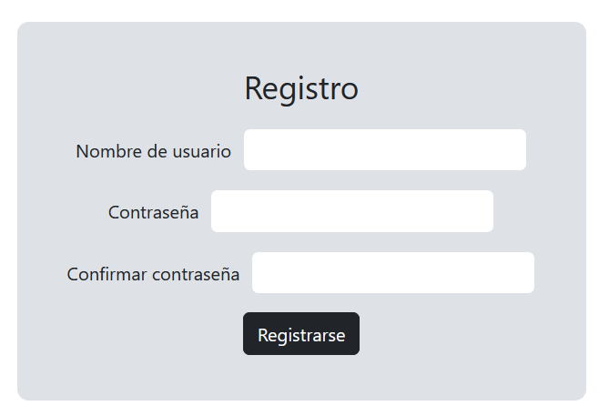 Registro de la tienda online